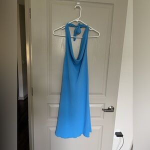 See You Monday Blue Halter Dress